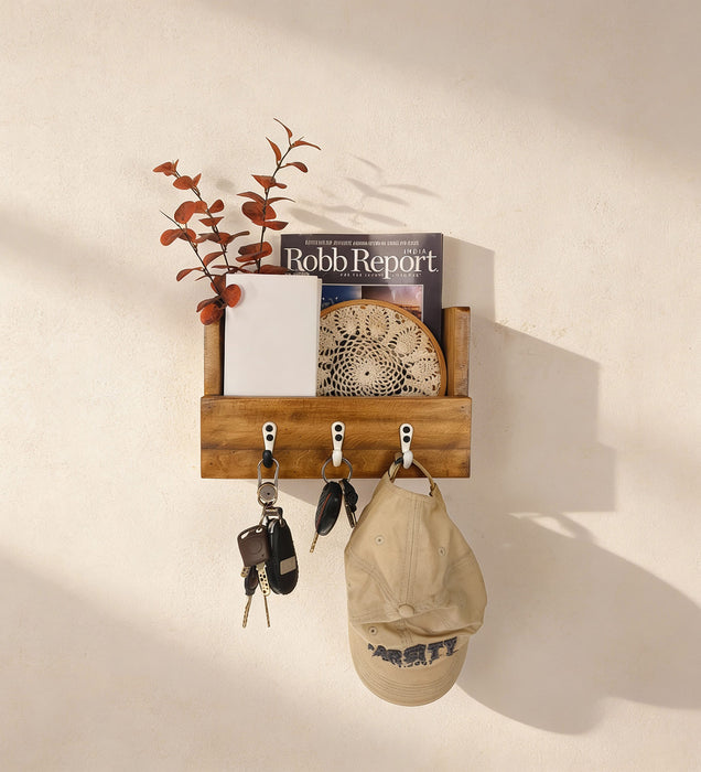 Tivoli Wooden Wall Organiser with Key Holders