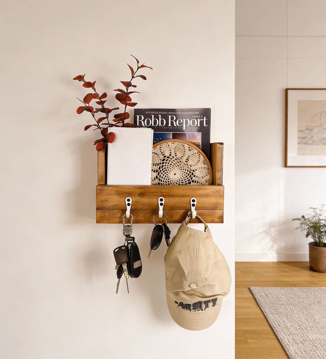 Tivoli Wooden Wall Organiser with Key Holders