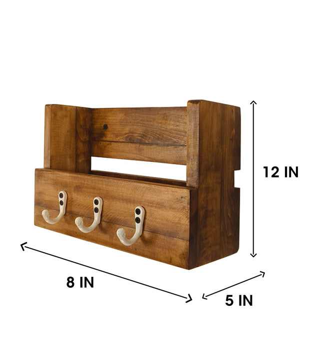 Tivoli Wooden Wall Organiser with Key Holders