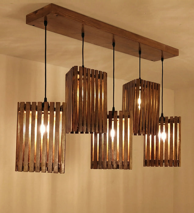 Trikona Brown 5 Series Hanging Lamp