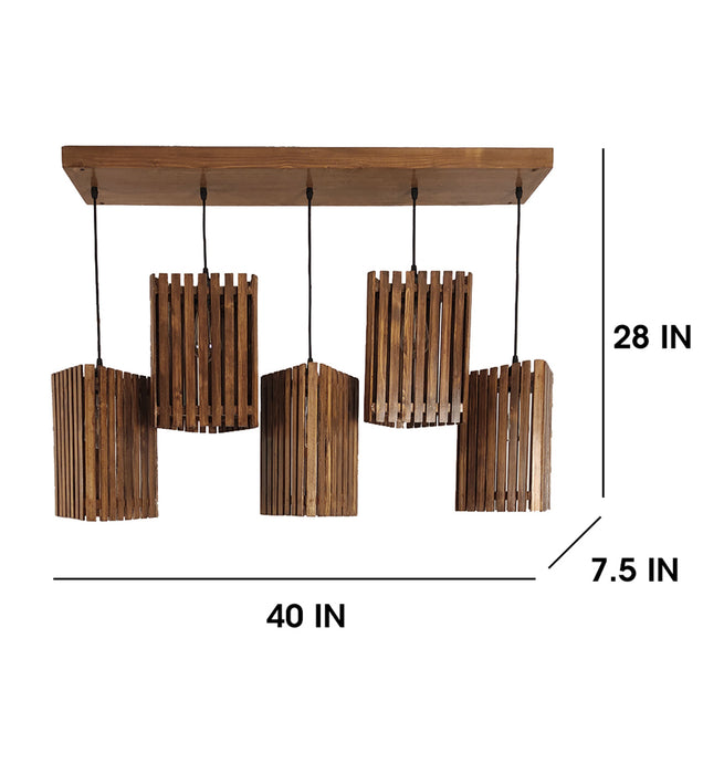 Trikona Brown 5 Series Hanging Lamp