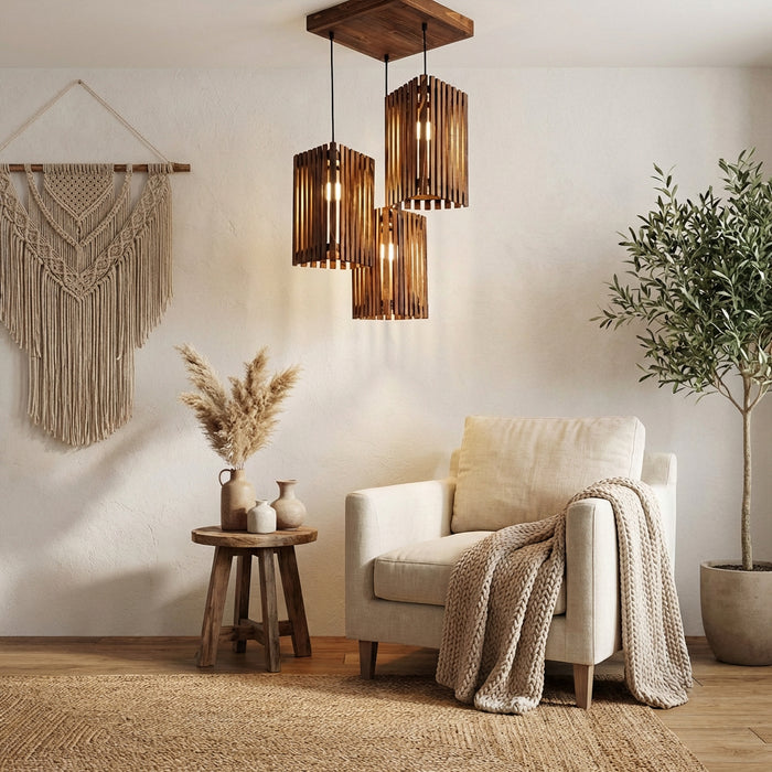 Trikona Brown Cluster Hanging Lamp