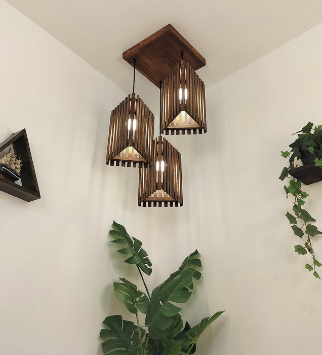 Trikona Brown Cluster Hanging Lamp