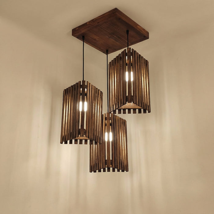 Trikona Brown Cluster Hanging Lamp
