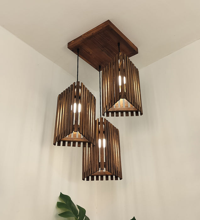 Trikona Brown Cluster Hanging Lamp