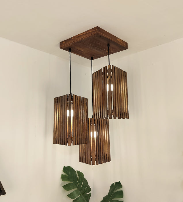 Trikona Brown Cluster Hanging Lamp