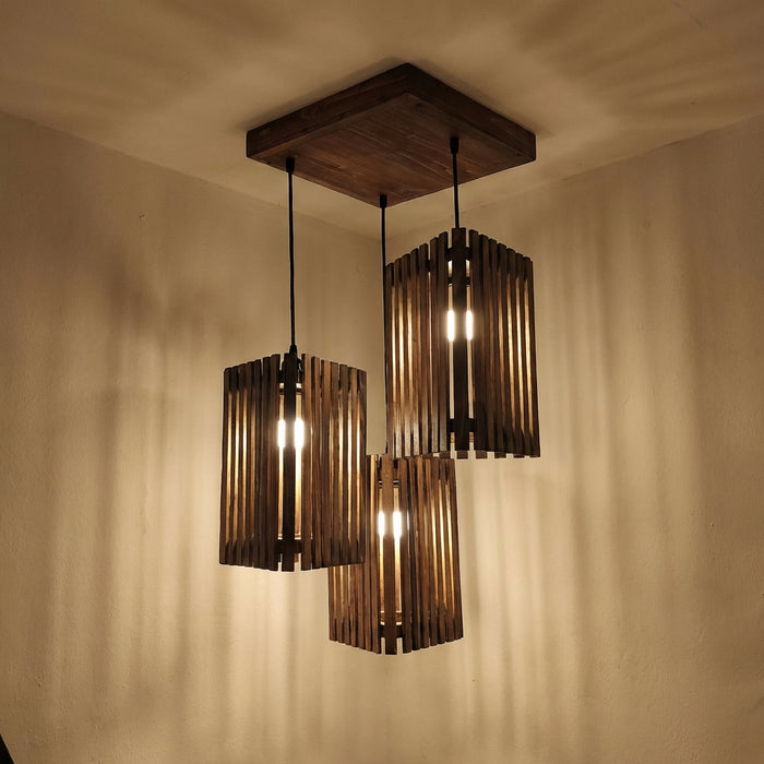 Trikona Brown Cluster Hanging Lamp