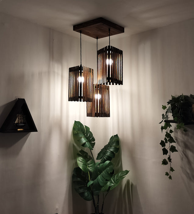 Trikona Brown Cluster Hanging Lamp