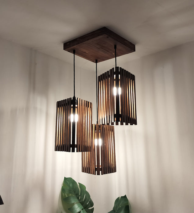 Trikona Brown Cluster Hanging Lamp