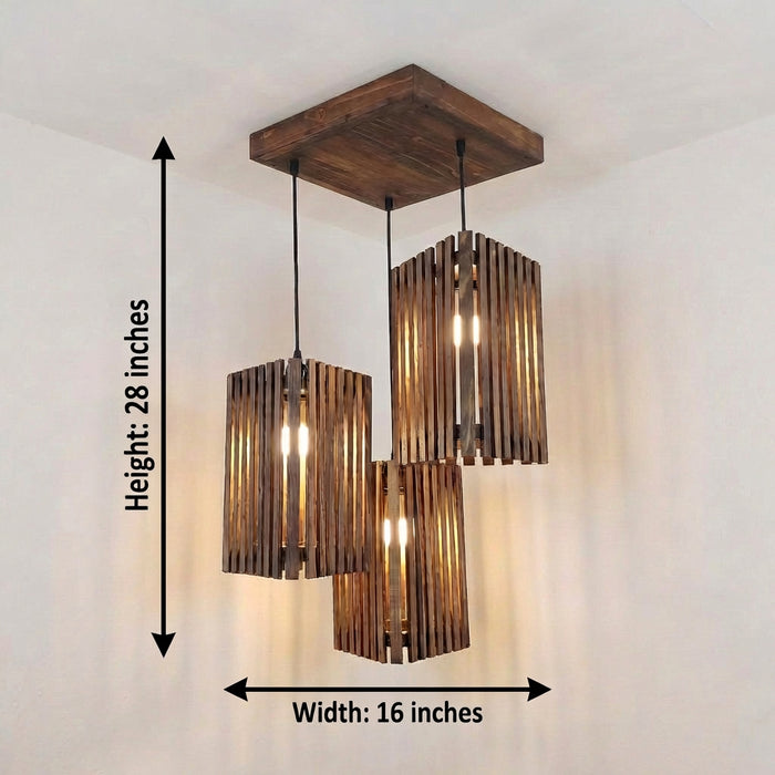 Trikona Brown Cluster Hanging Lamp