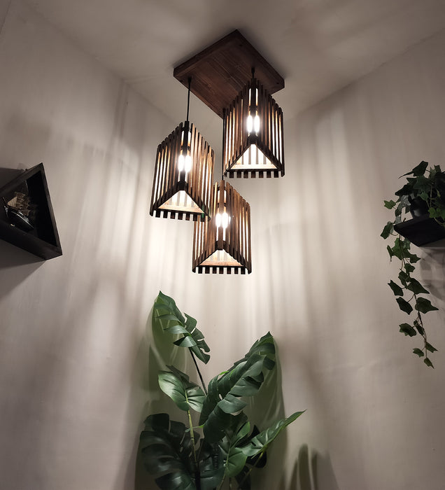 Trikona Brown Cluster Hanging Lamp