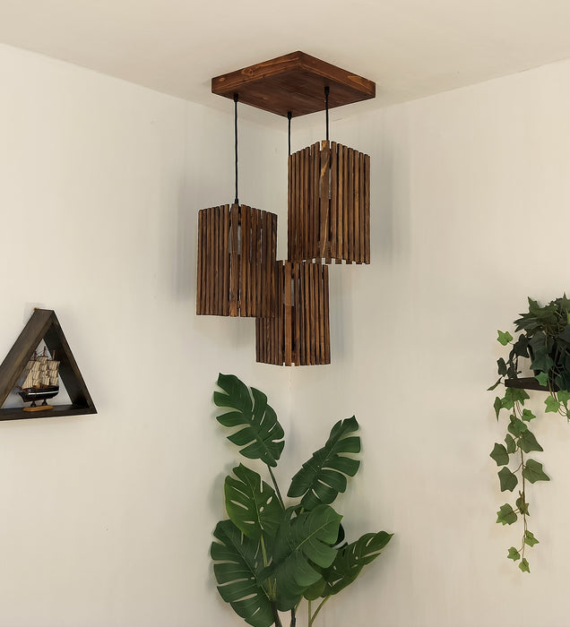 Trikona Brown Cluster Hanging Lamp