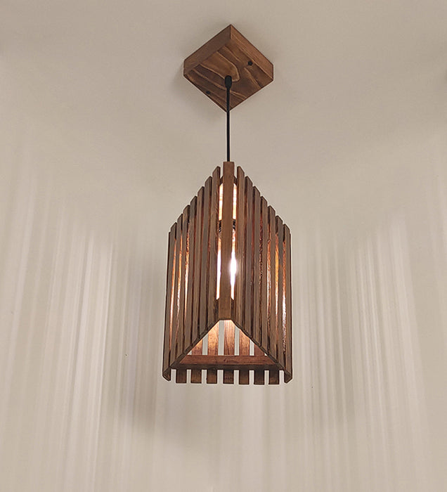 Trika Brown Wooden Single Hanging Lamp