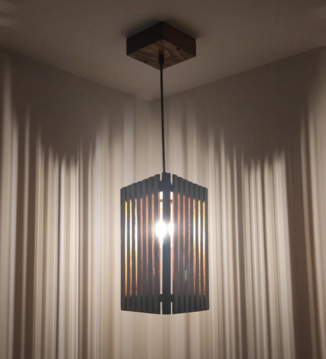 Trika Brown Wooden Single Hanging Lamp