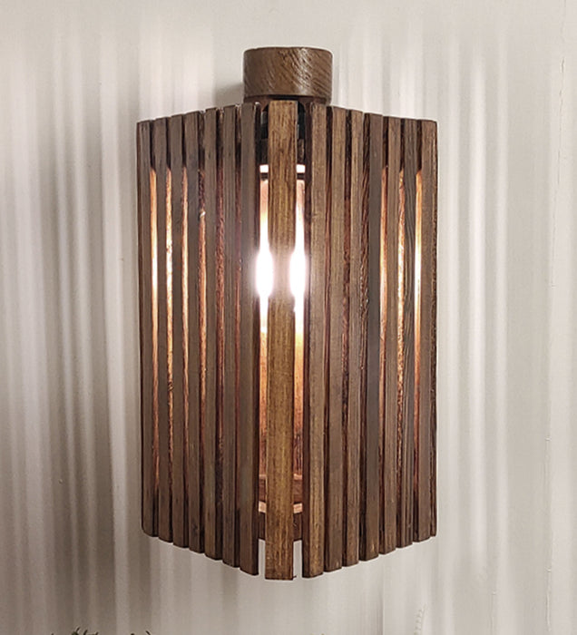 Trikona Brown Wooden Wall Light