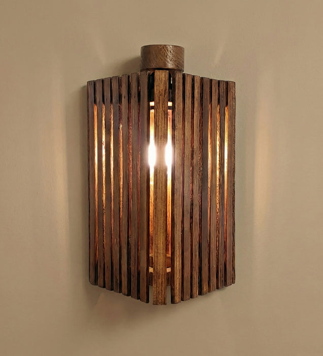 Trikona Brown Wooden Wall Light
