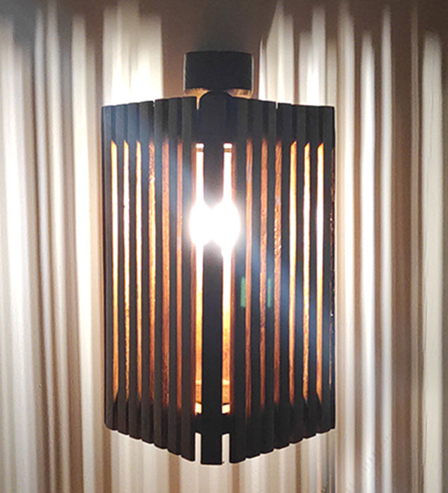 Trikona Brown Wooden Wall Light