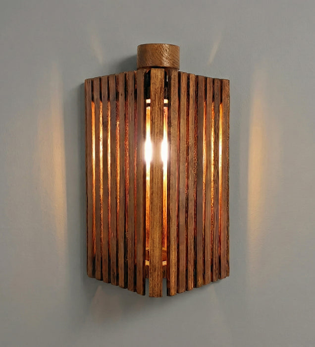 Trikona Brown Wooden Wall Light