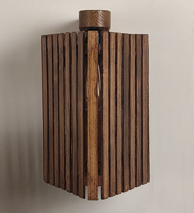 Trikona Brown Wooden Wall Light