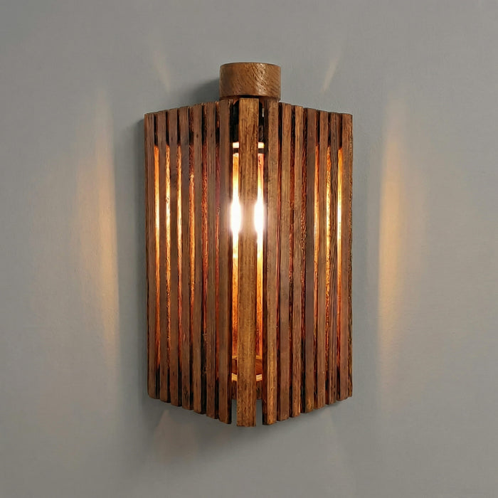 Trikona Brown Wooden Wall Light