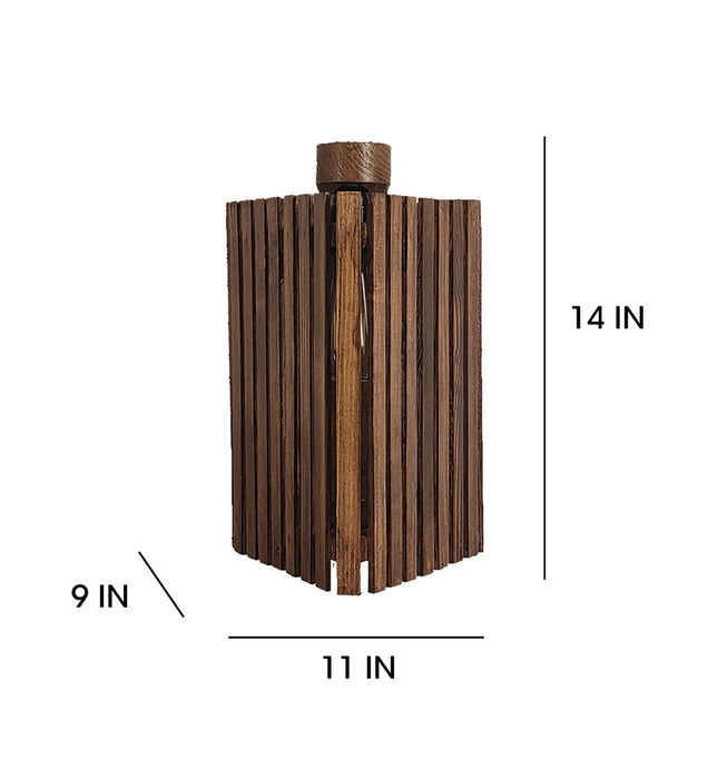 Trikona Brown Wooden Wall Light