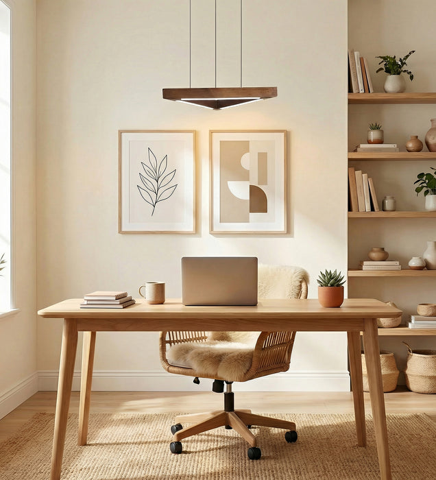 Trine Brown Triangular LED Hanging Lamp