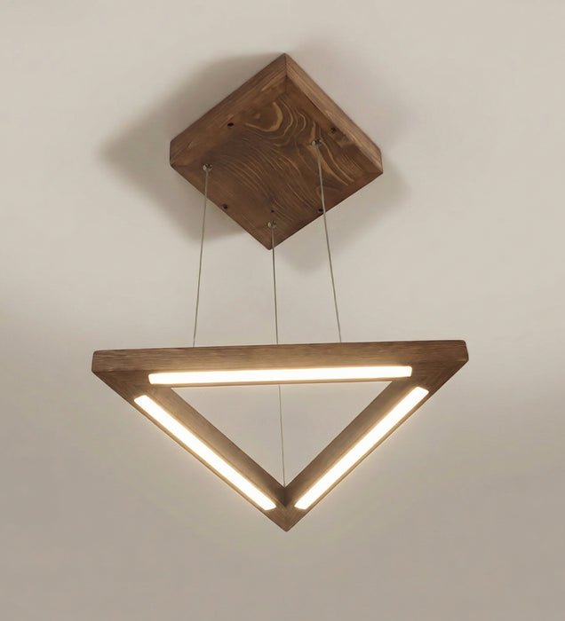 Trine Brown Triangular LED Hanging Lamp