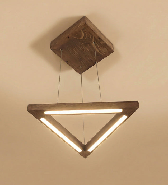 Trine Brown Triangular LED Hanging Lamp