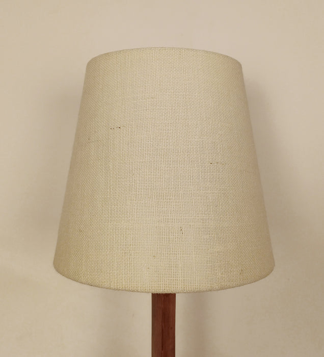 Troika Wooden Table Lamp with Brown Base and White Fabric Lampshade