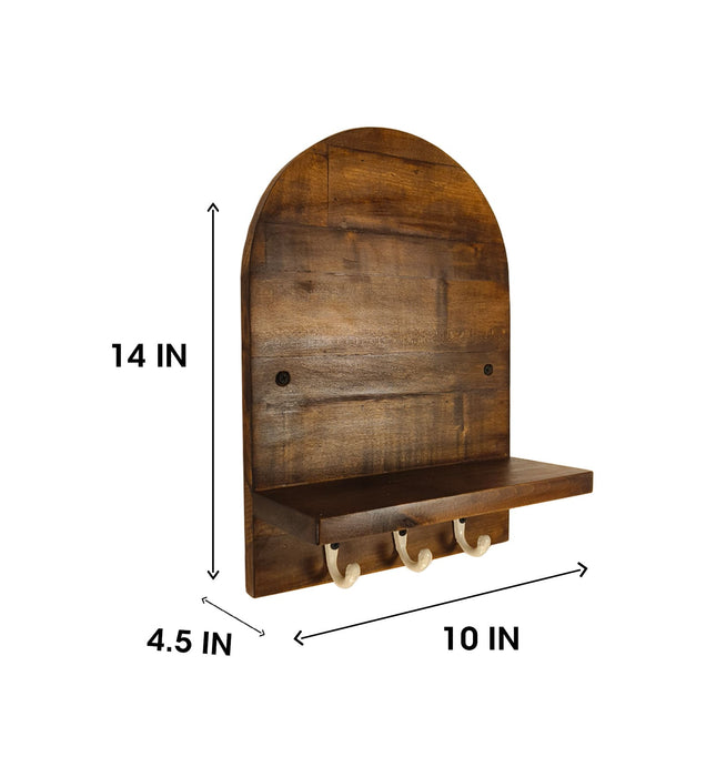 Valencia Wooden Wall Shelf Organiser with Key Holders