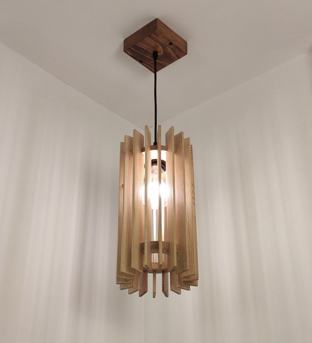 Ventuse Beige Wooden Single Hanging Lamp