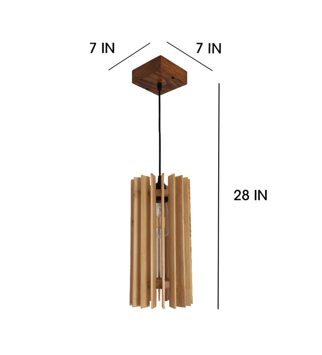 Ventuse Beige Wooden Single Hanging Lamp