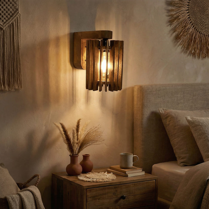 Ventus Brown Wooden Wall Light