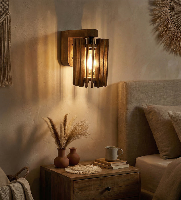 Ventus Brown Wooden Wall Light