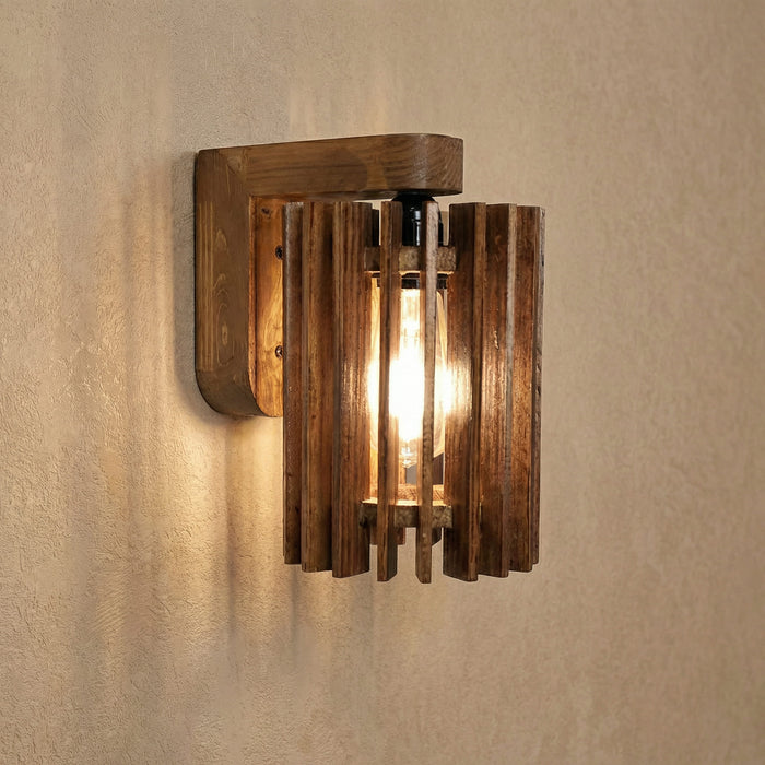 Ventus Brown Wooden Wall Light