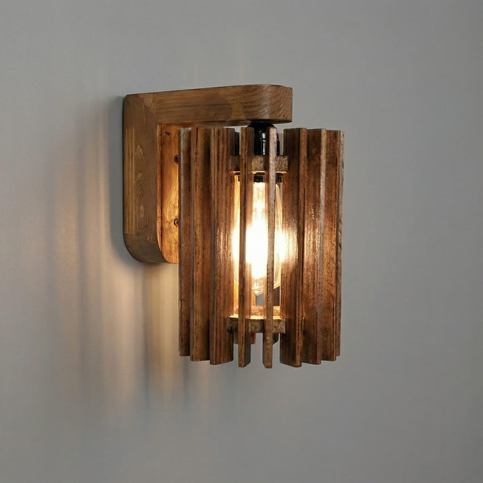 Ventus Brown Wooden Wall Light