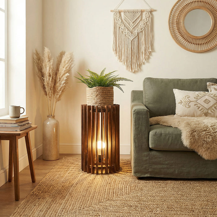 Ventus Sidekick Wooden Side Table Floor Lamp