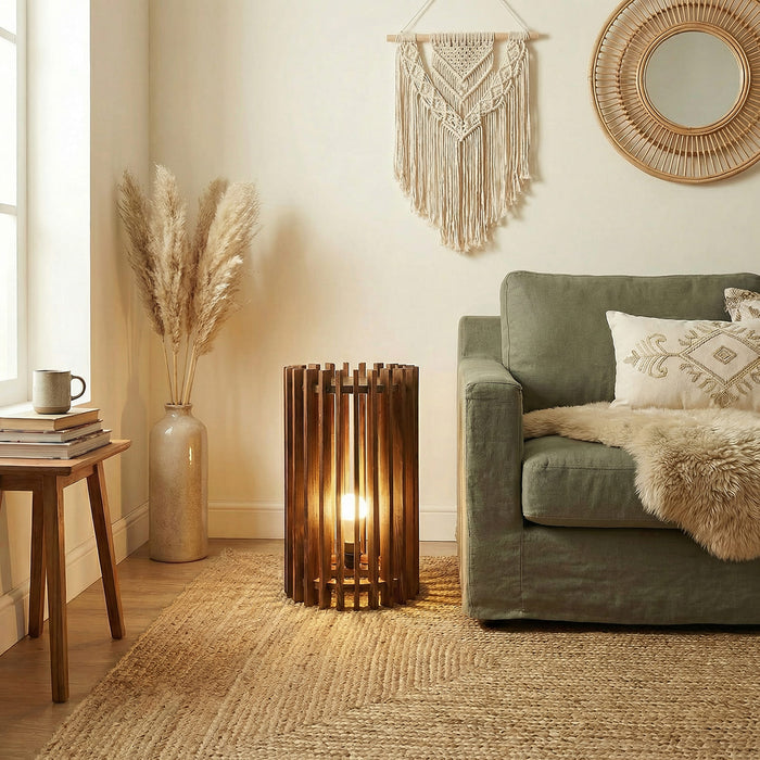 Ventus Sidekick Wooden Side Table Floor Lamp