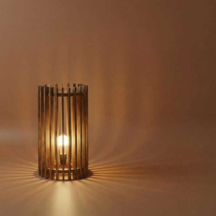 Ventus Sidekick Wooden Side Table Floor Lamp