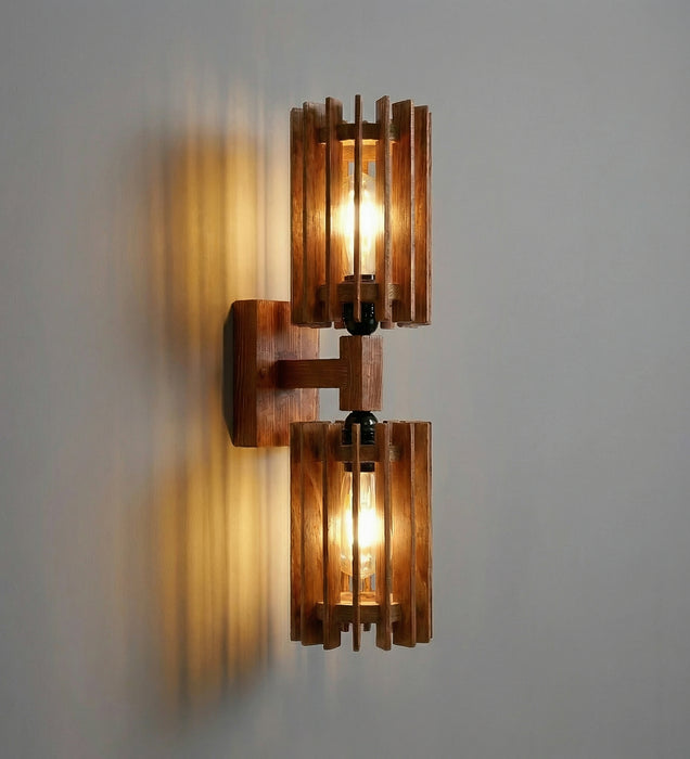 Ventus Duo Brown Wooden Wall Light