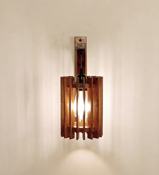 Ventus L Brown Wooden Wall Light