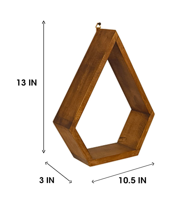 WILLIAM III Diamond Shaped Set of 3 Wooden Wall Shelves
