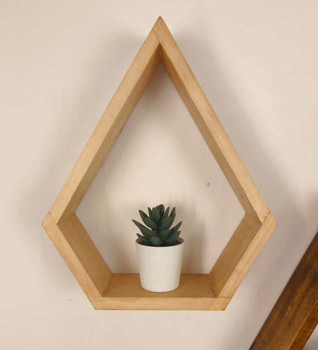 WILLIAM III Diamond Shaped Set of 3 Wooden Wall Shelves