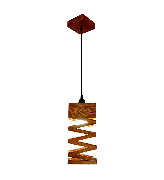 Wiggle Brown Wooden Single Hanging Lamp