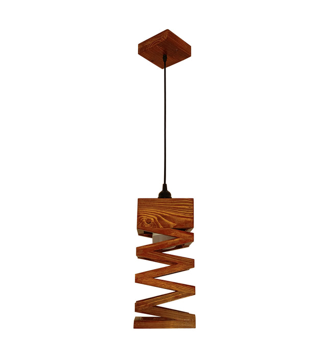 Wiggle Brown Wooden Single Hanging Lamp