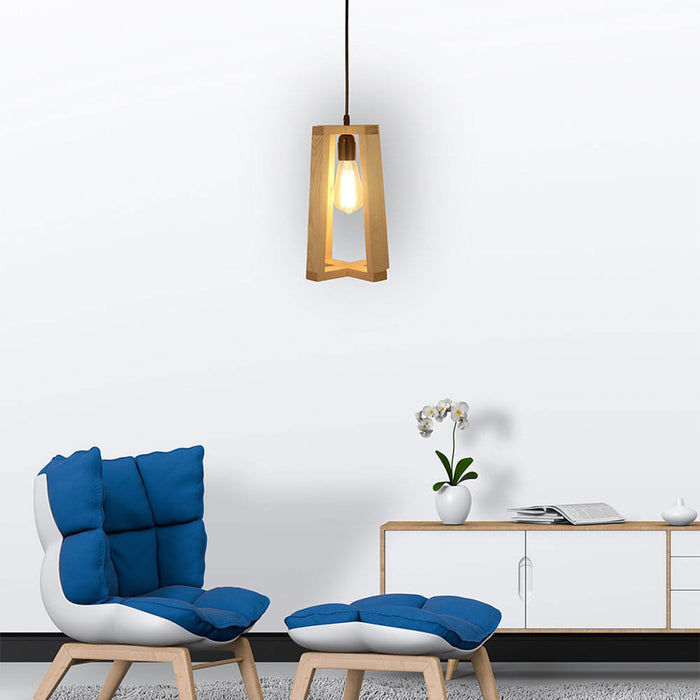 Blender Beige Wooden Single Hanging Lamp