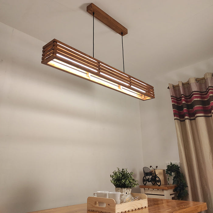 Elegant Brown Baton LED Hanging Lamp