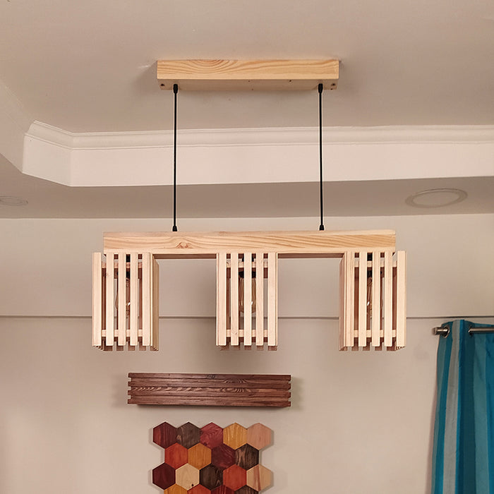 Elegant Beige Wooden Series Hanging Lamp