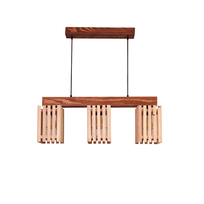 Elegant Beige & Brown Wooden Series Hanging Lamp