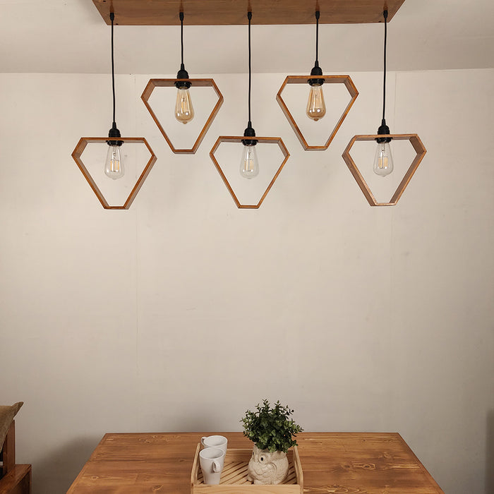 Hexad Brown 5 Series Hanging Lamp